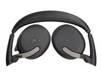 Jabra Evolve2 65 Flex MS Stereo - Headset - on-ear - Bluetooth - wireless - active noise canceling - USB-A - black - Certified 26699-999-989-01