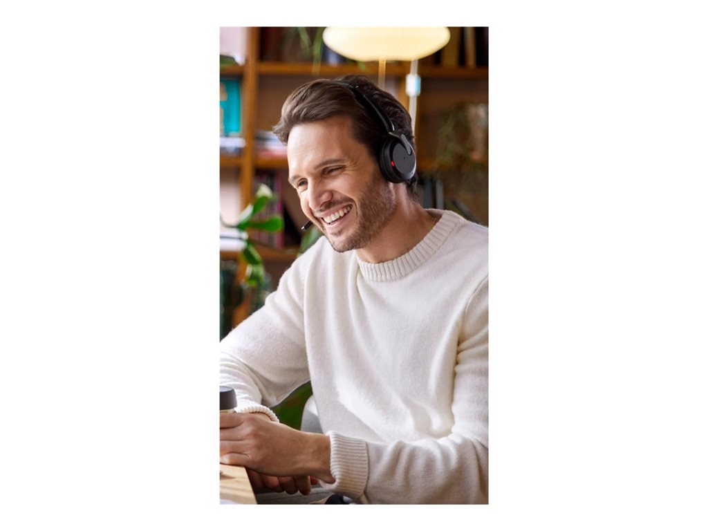Jabra Evolve2 65 Flex UC Stereo - Headset - on-ear - Bluetooth - wireless - active noise canceling - USB-C - black - Optimized 26699-989-899-01