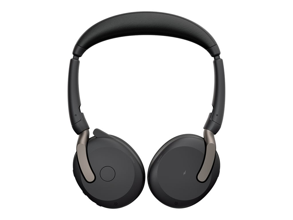 Jabra Evolve2 65 Flex UC Stereo - Headset - on-ear - Bluetooth - wireless - active noise canceling - USB-C - black - Optimized 26699-989-899-01