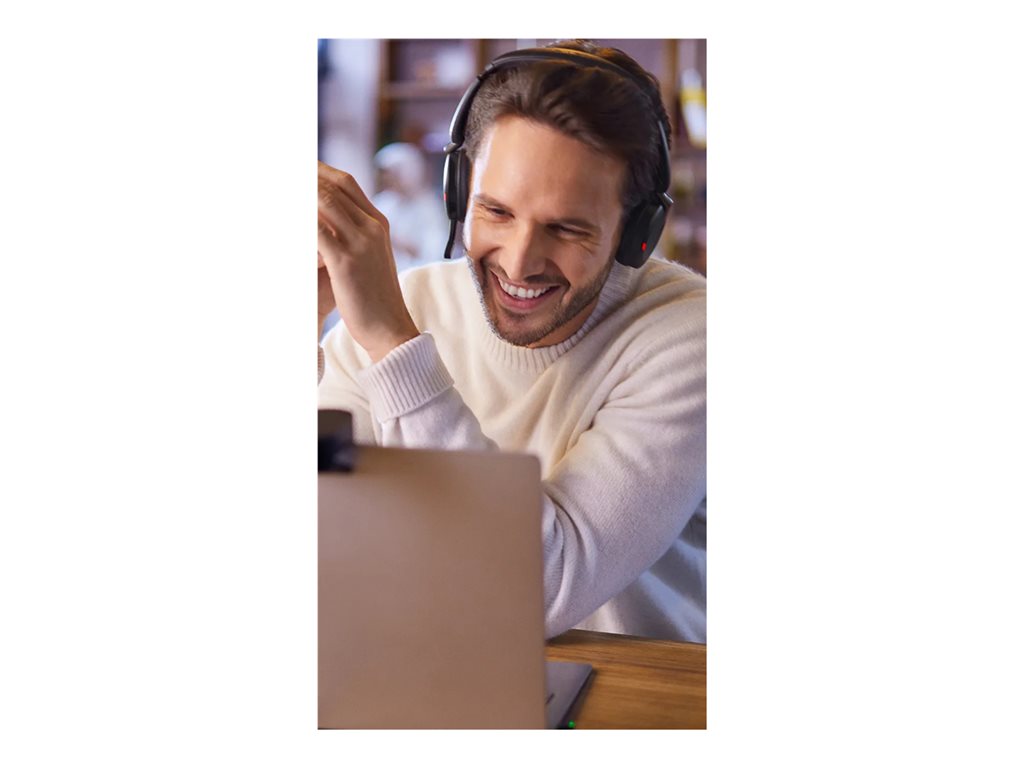 Jabra Evolve2 65 Flex UC Stereo - Headset - on-ear - Bluetooth - wireless - active noise canceling - USB-C - black - Optimized 26699-989-899-01