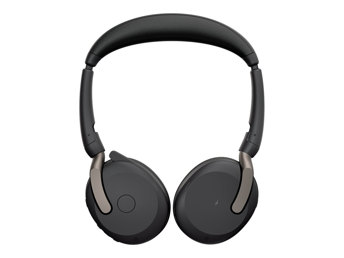 Jabra Evolve2 65 Flex UC Stereo - Headset - on-ear - Bluetooth - wireless - active noise canceling - USB-C - black - Optimized 26699-989-899-01