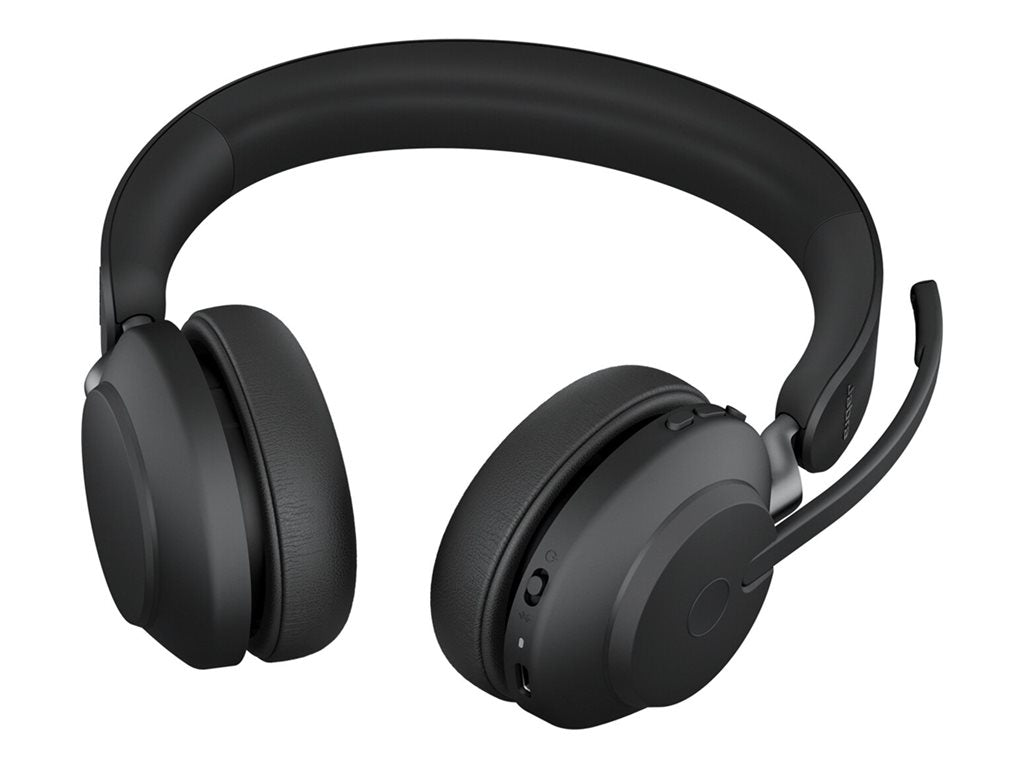 Jabra Evolve2 65 UC Stereo - Headset - on-ear - Bluetooth - wireless - USB-C - noise isolating - black 26599-989-899