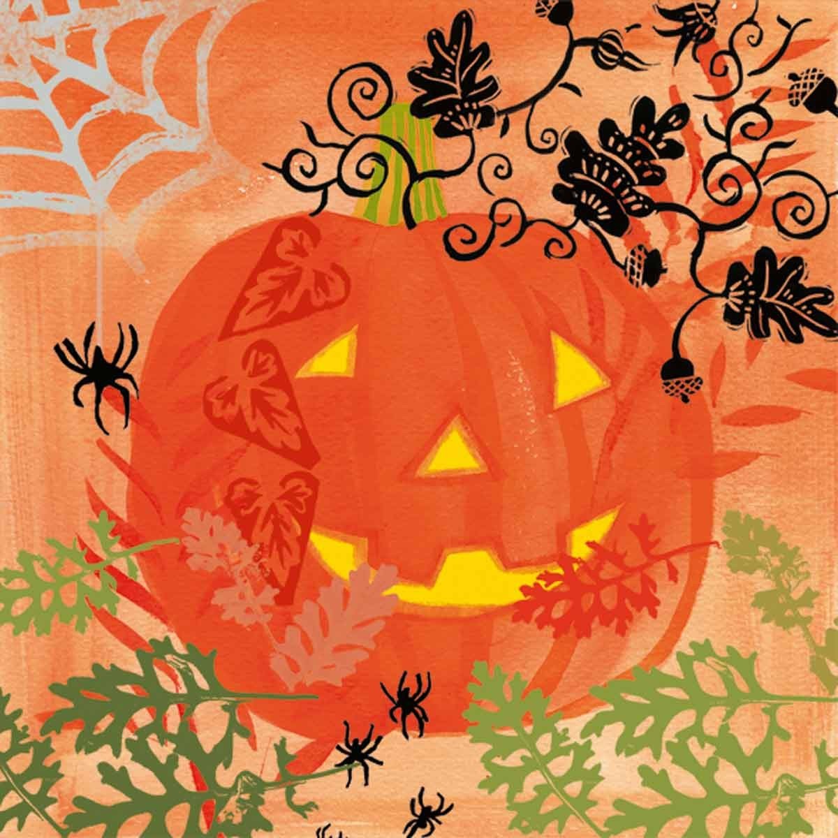 Jack O Lantern Cocktail Napkin