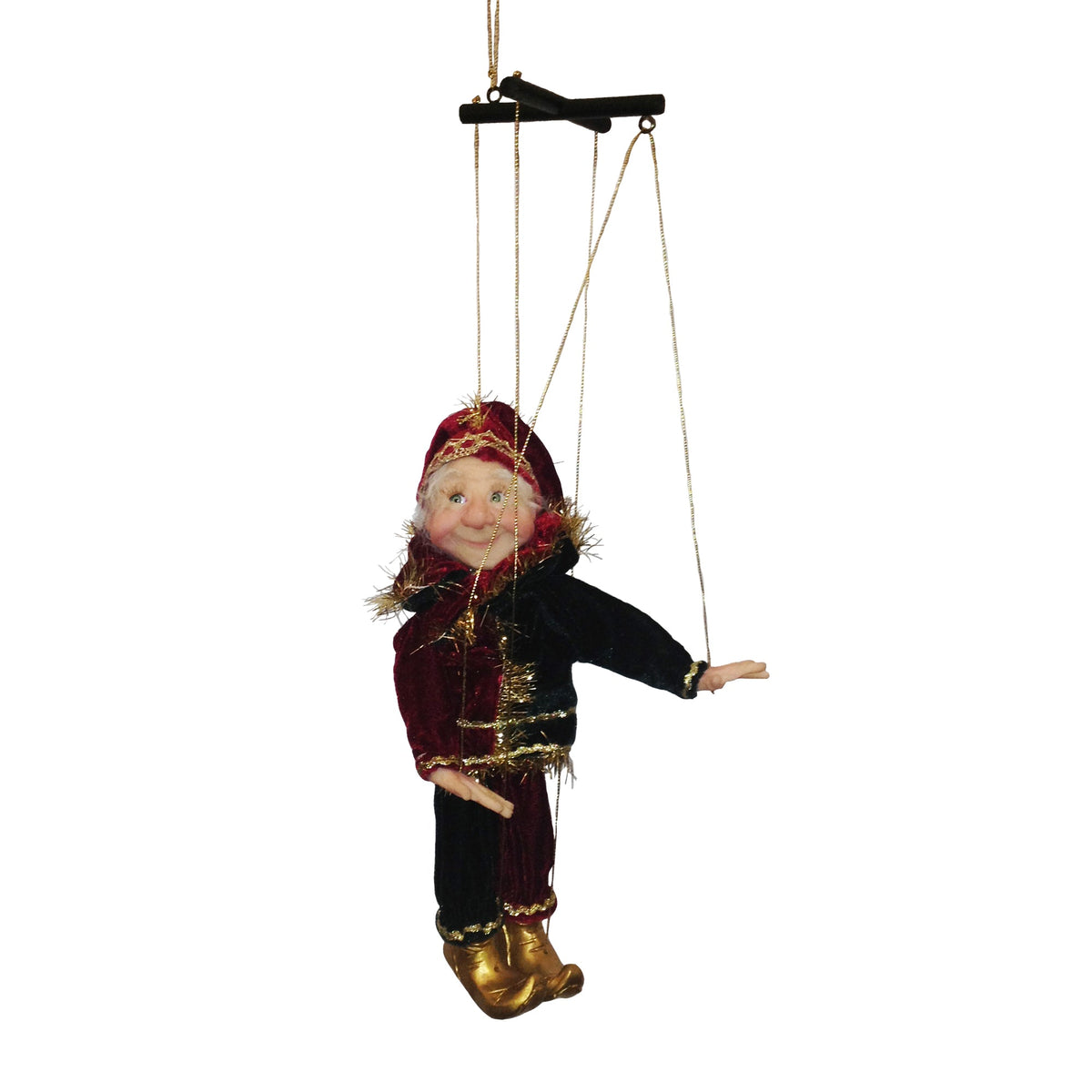 Jacqueline Kent Mini Marionette Ornament - Red and Green
