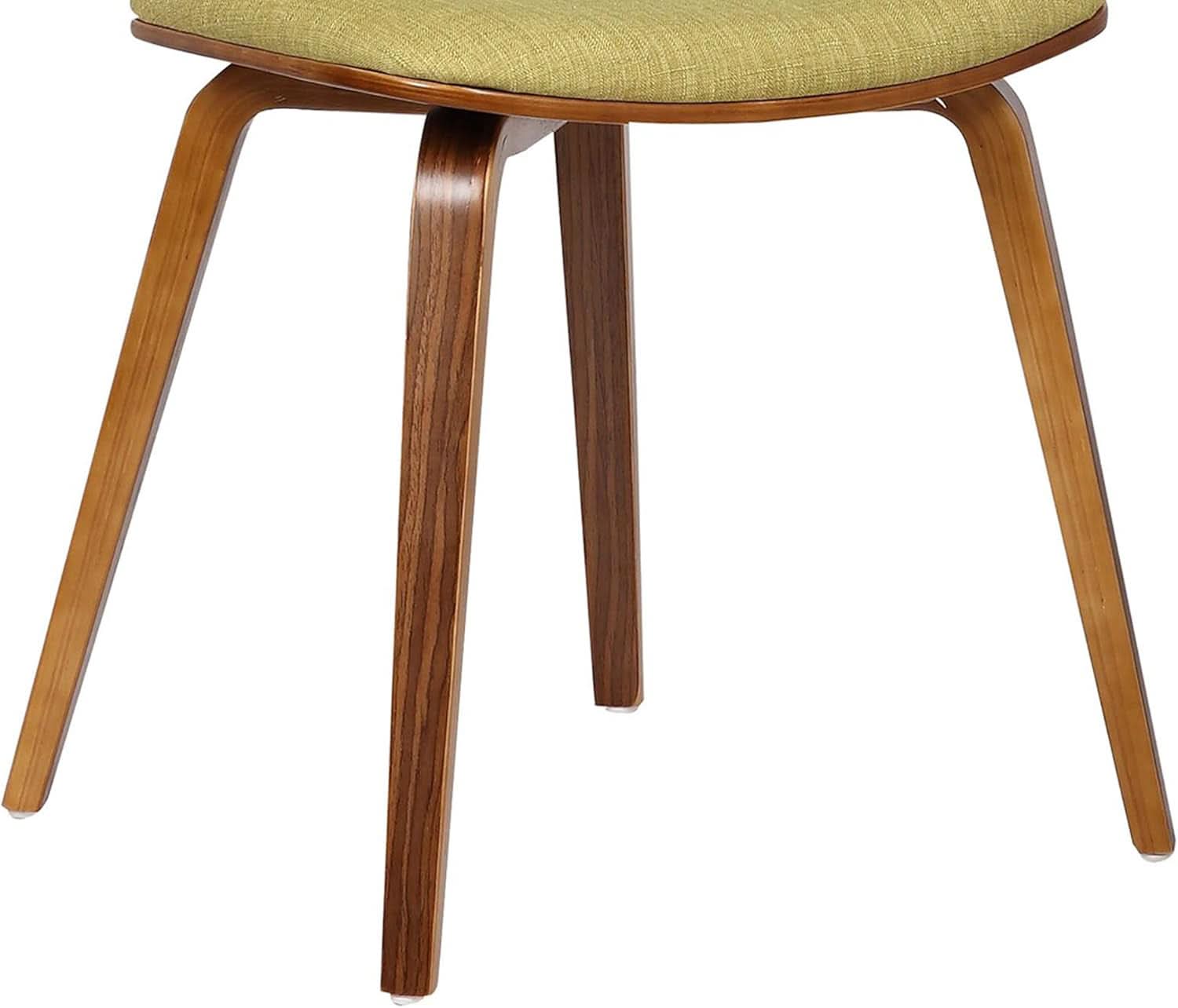 Jaguar Mid Century Modern Dining Chair Green Fabric Walnut Wood Finish