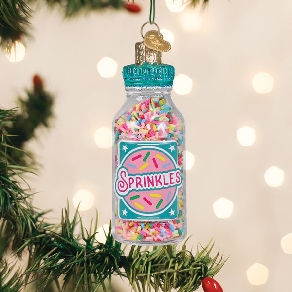 Jar Of Sprinkles Glass Ornament