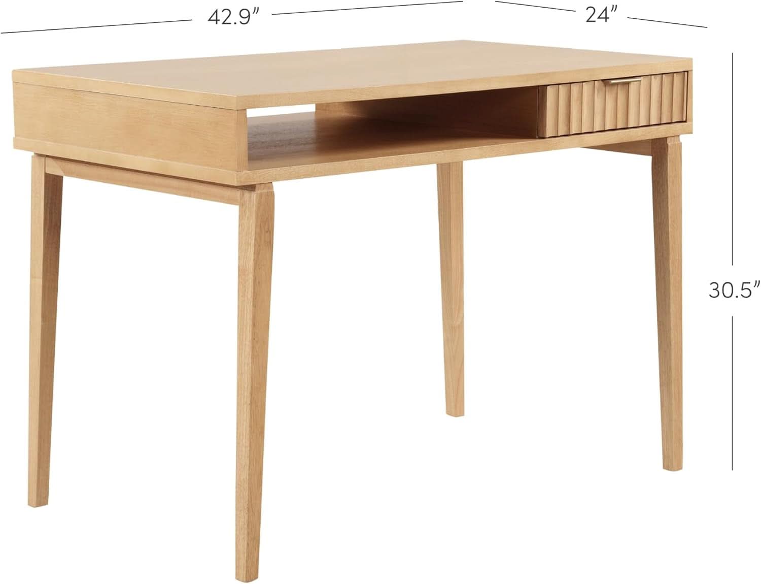 Jasper Small Home Office Desk With Storage Natural Brown