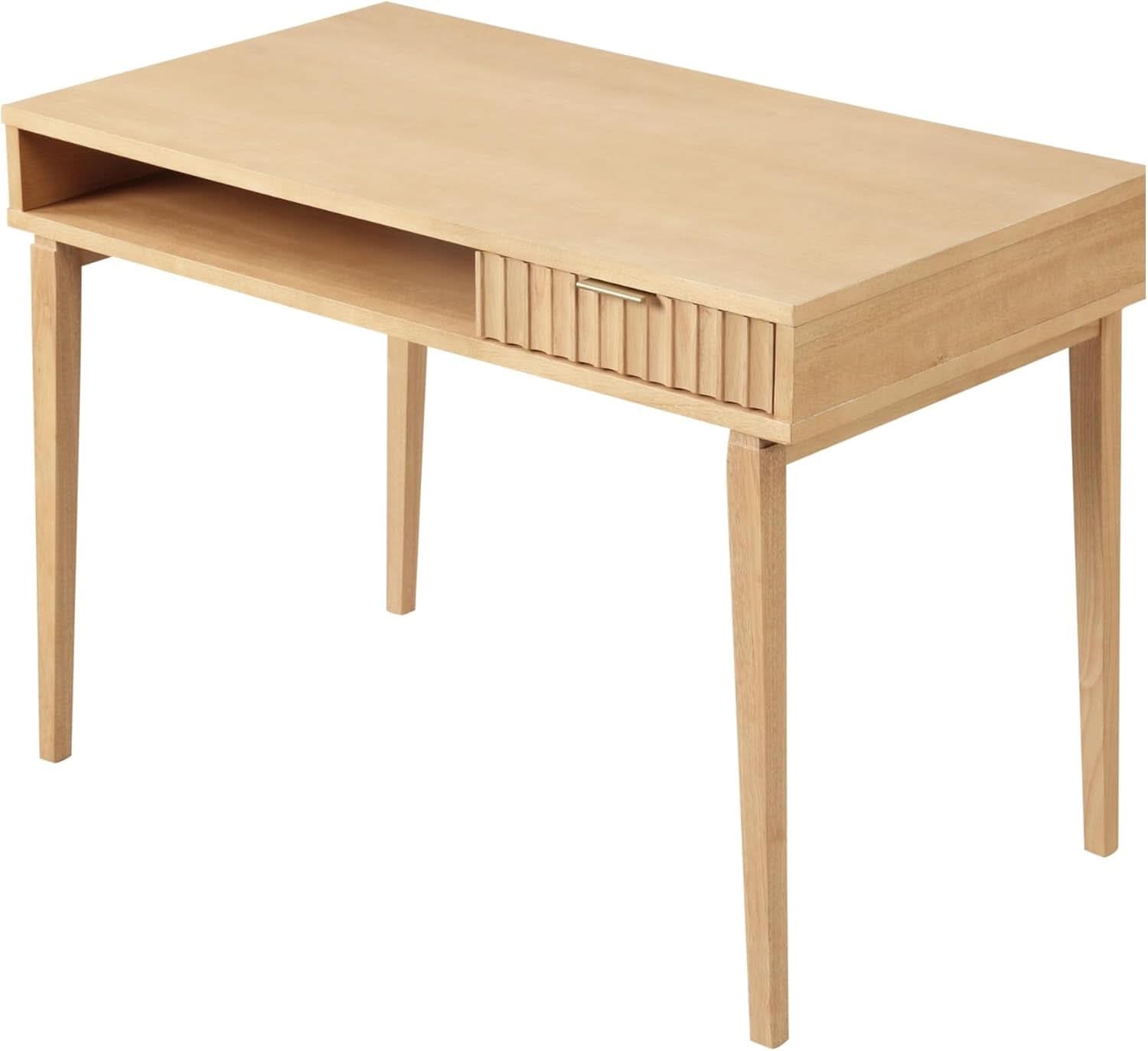 Jasper Small Home Office Desk With Storage Natural Brown