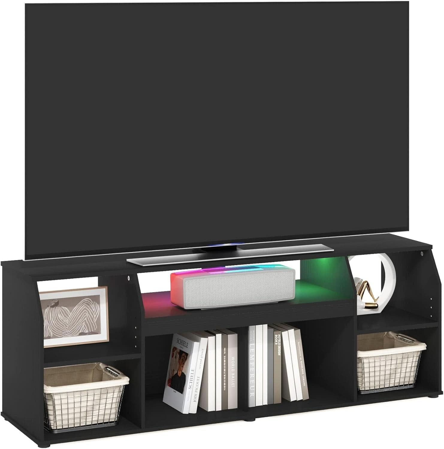 Jaya 65 Inch TV Stand With LED Lights And Ample Storage