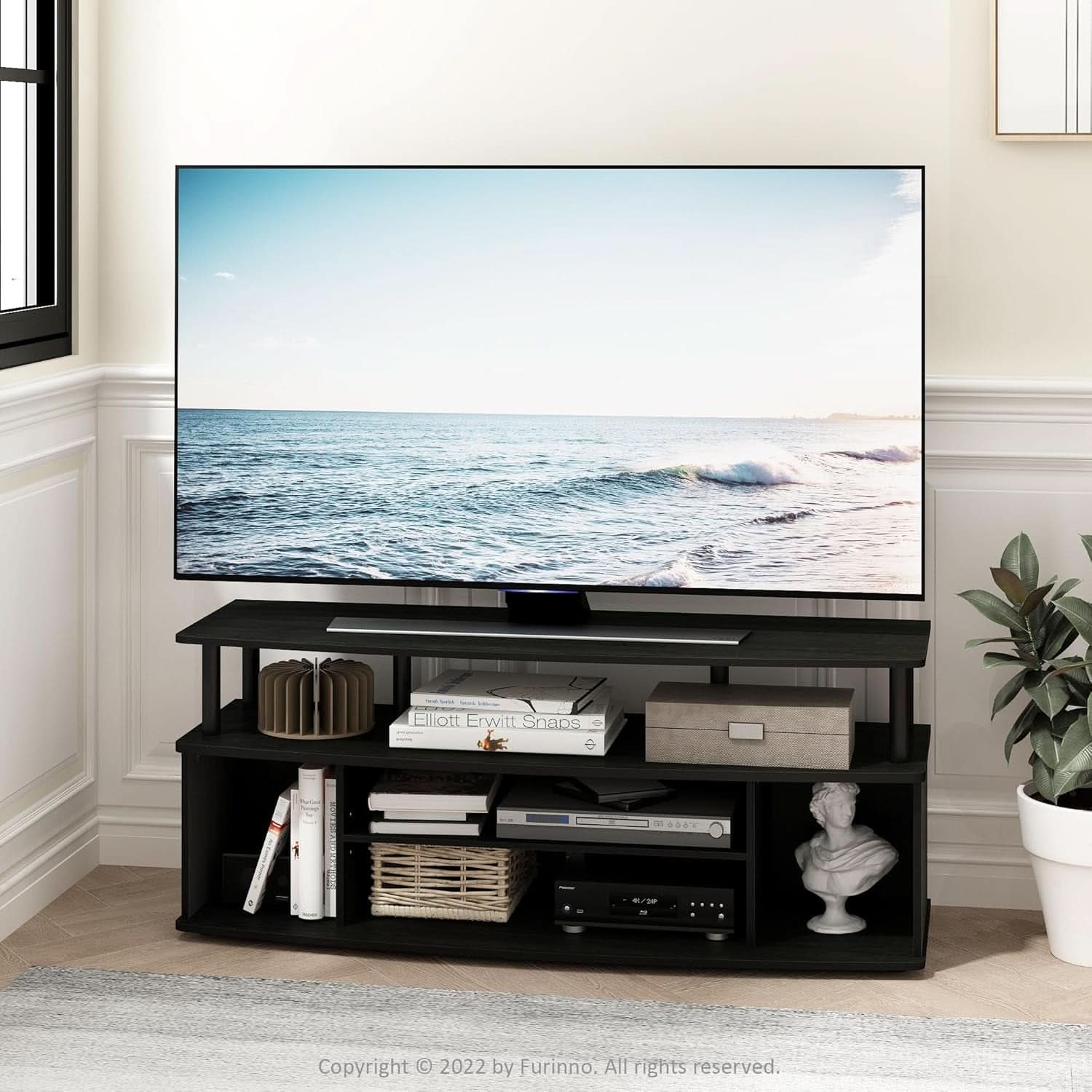Jaya Large Entertainment Center For 55 Inch TV Blackwood