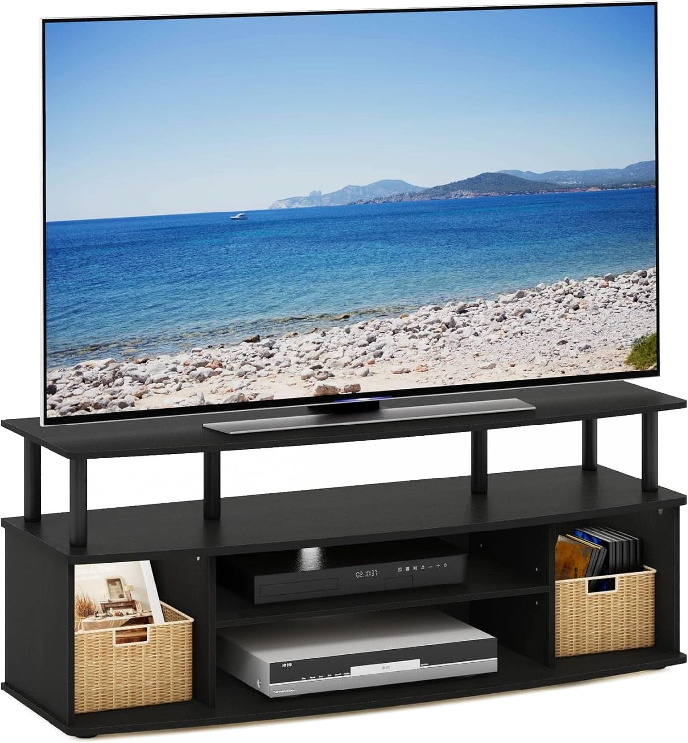 Jaya Large Entertainment Center For 55 Inch TV Blackwood