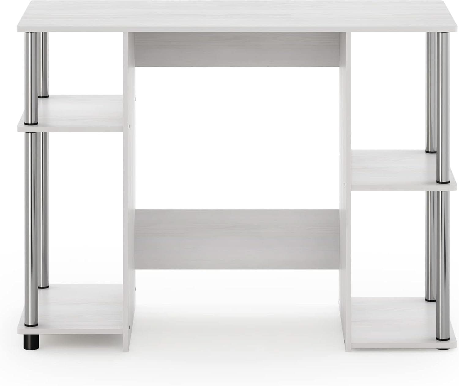 Jaya White Oak Computer Study Desk Stainless Steel Frame