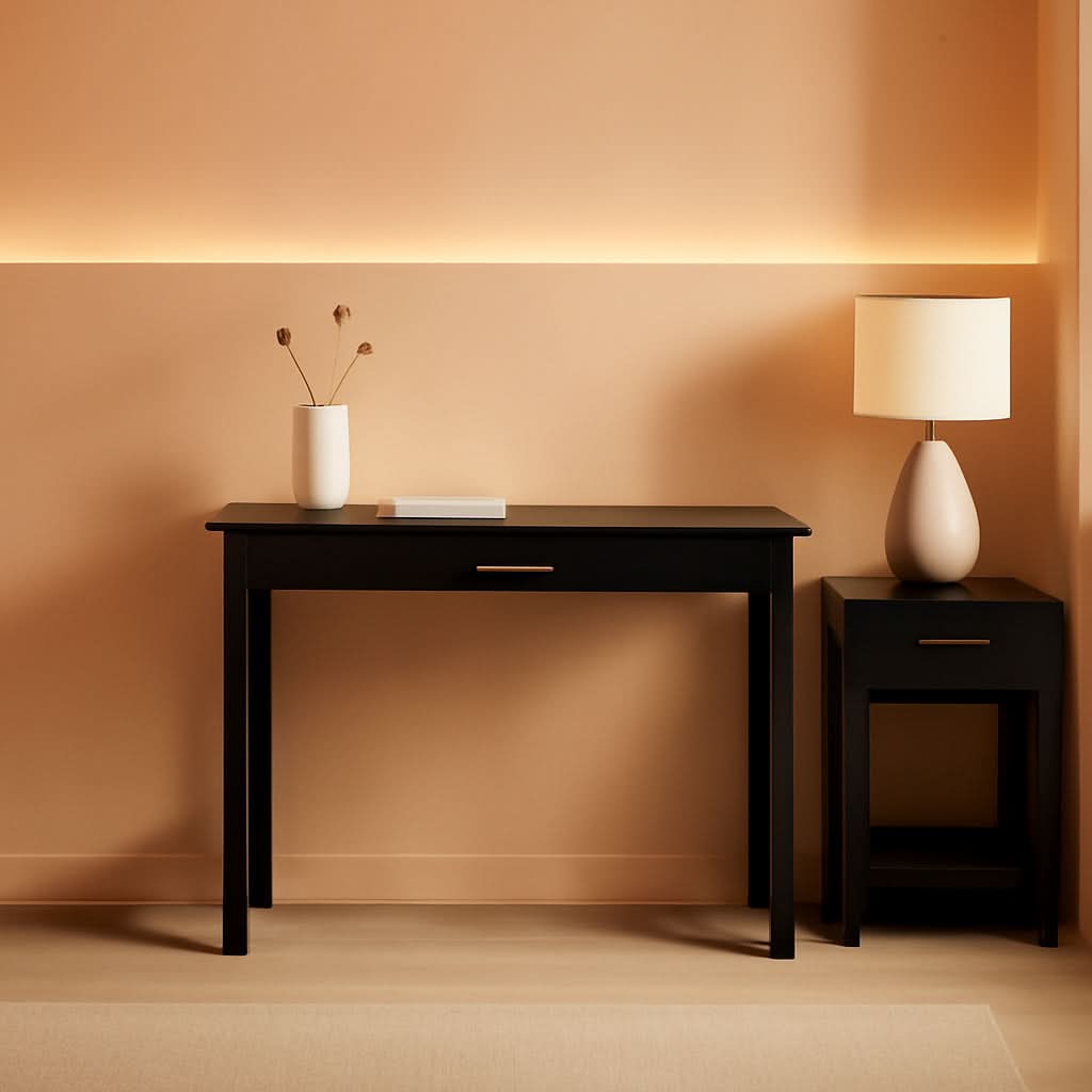 Jaya Writing Desk Large Blackwood With Drawer Home Office Desk