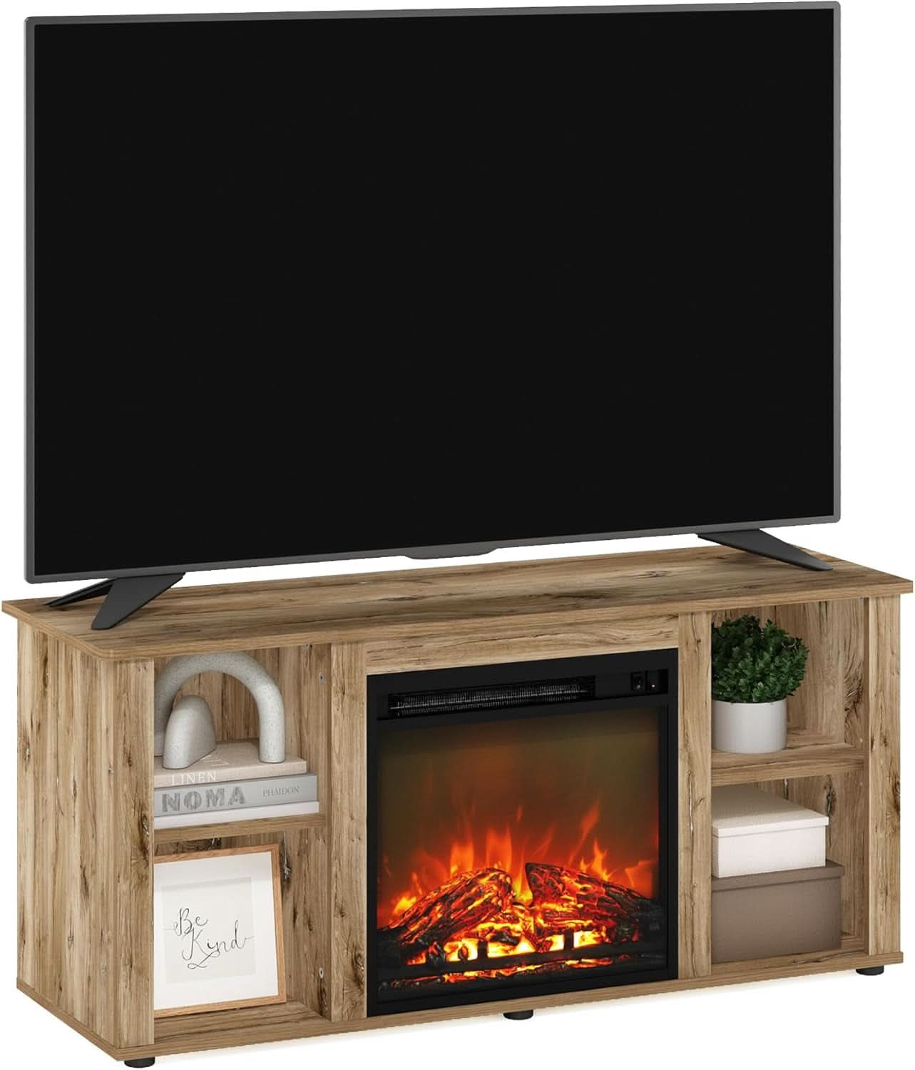 Jensen TV Stand With Electric Fireplace For 55 Inch TVs