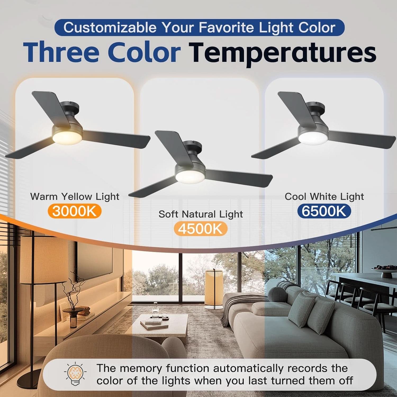 Jet Black Matte 42 Inch Ceiling Fan With Remote LED Light