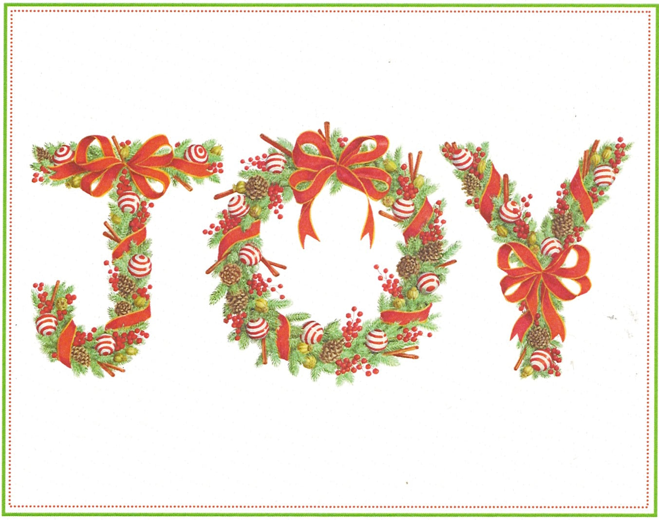Joy Peppermint Garland Boxed Christmas Cards
