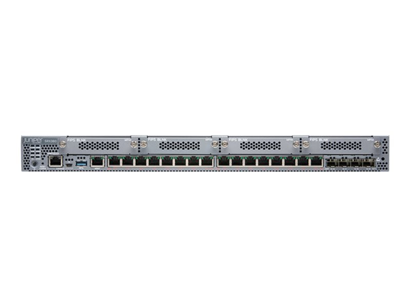Juniper Networks SRX380 - Security appliance - 10GbE - front to back airflow - 1U - rack-mountable