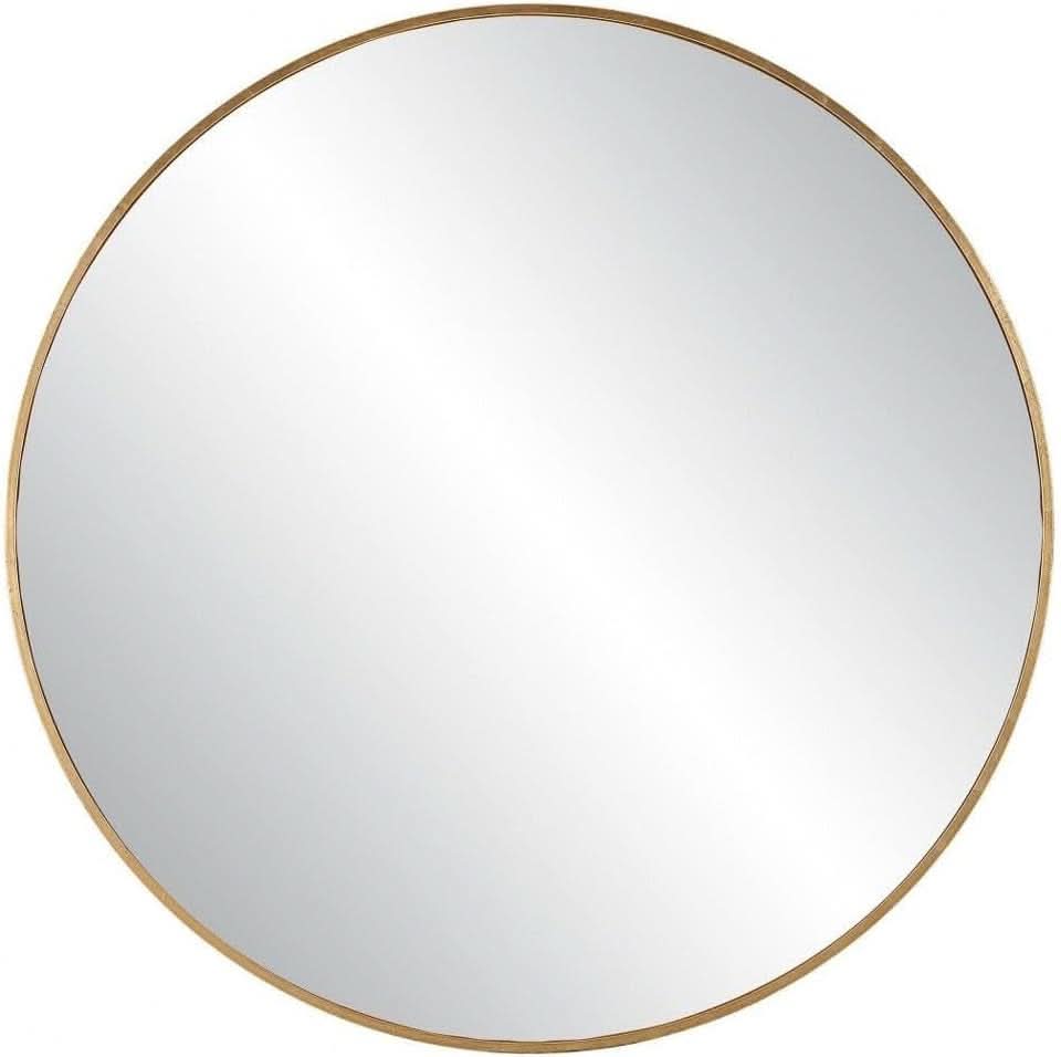 Junius Large Round Wall Mirror 60 Inch Antique Gold Leaf