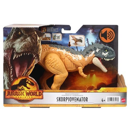 Jurassic World Dominion Roar Strikers Rajasaurus Figure with Roar & Chomp for Kids