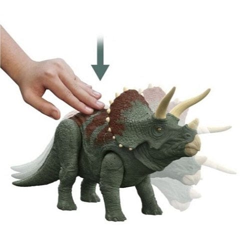 Jurassic World Dominion Roar Strikers Rajasaurus Figure with Roar & Chomp for Kids