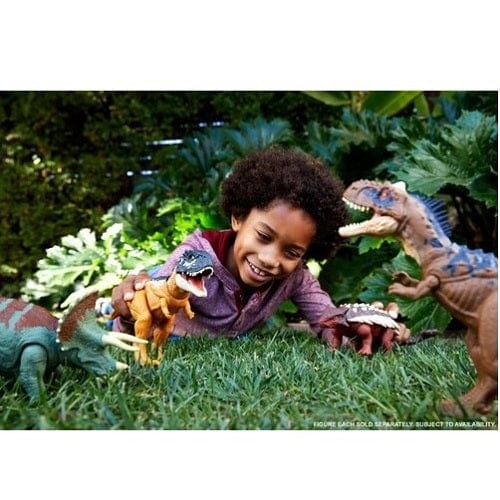 Jurassic World Dominion Roar Strikers Rajasaurus Figure with Roar & Chomp for Kids
