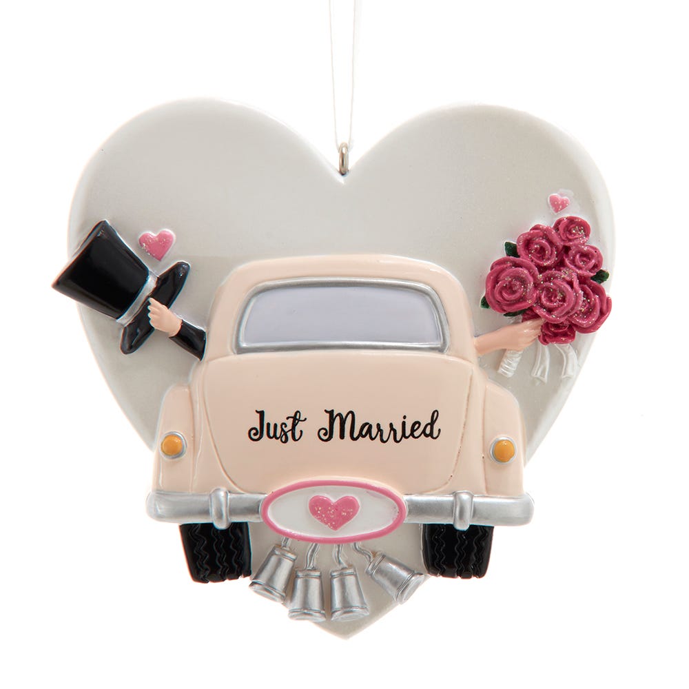 Just Married Heart Ornament