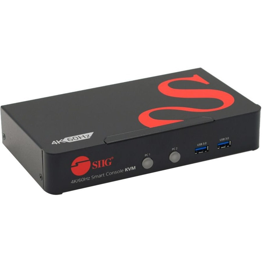KVM Switch 2-Port DisplayPort 4K - Smart Console Switch USB 3.0 Multi-Media TAA Compliant | TecISoft CE-DP0F11-S1
