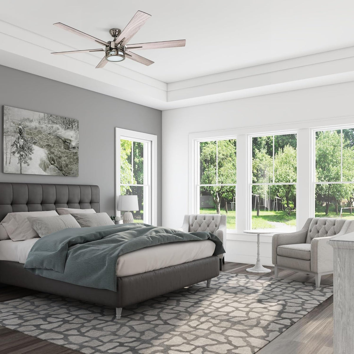 Kaliza 56 Inch Gunmetal Indoor Smart Ceiling Fan LED Remote