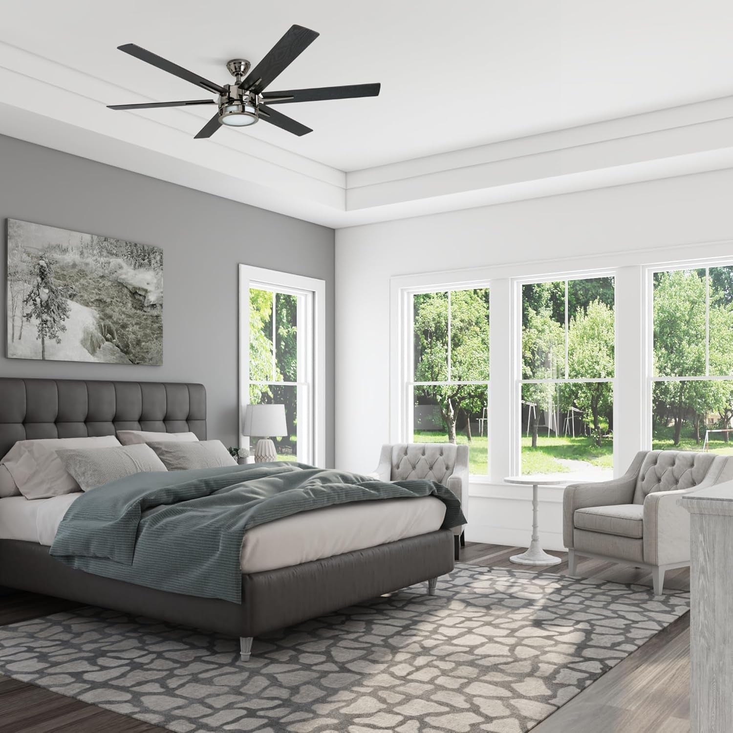 Kaliza 56 Inch Gunmetal Indoor Smart Ceiling Fan LED Remote