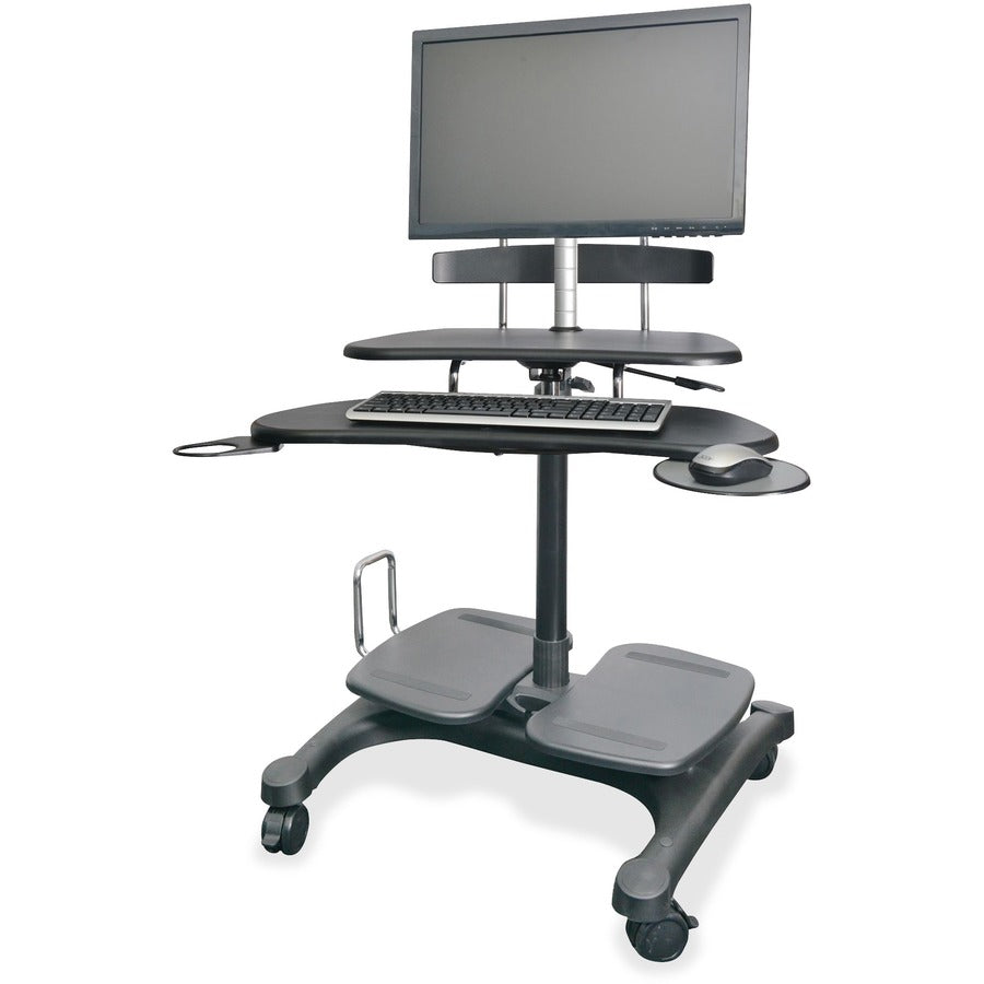 Kantek Mobile Height Adjustable Computer Workstations - With LCD Monitor Mount Pole STS240
