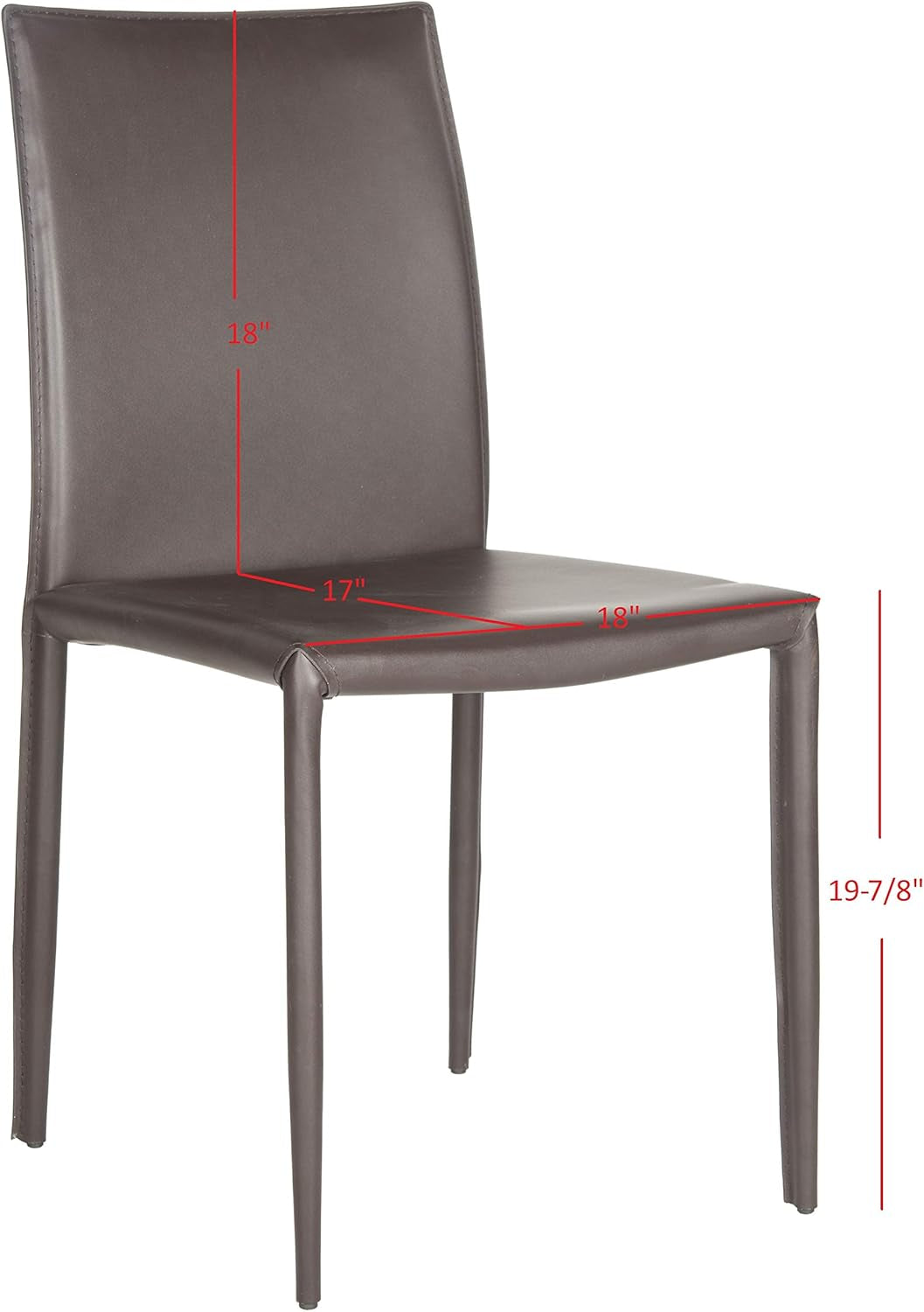 Karna Modern Brown Bonded Leather Dining Chair Set Of 2