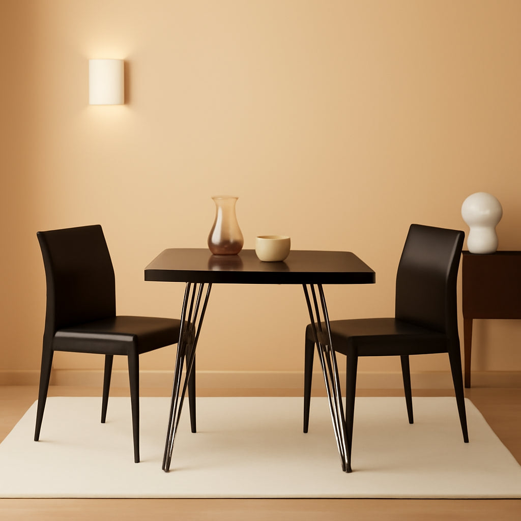 Karna Modern Brown Bonded Leather Dining Chair Set Of 2