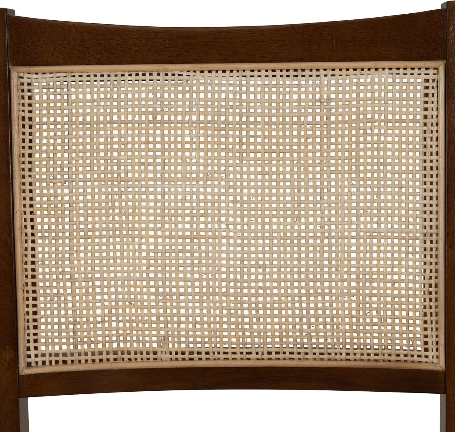 Kasi Brown Natural Rattan Cane Foldable Dining Side Chair