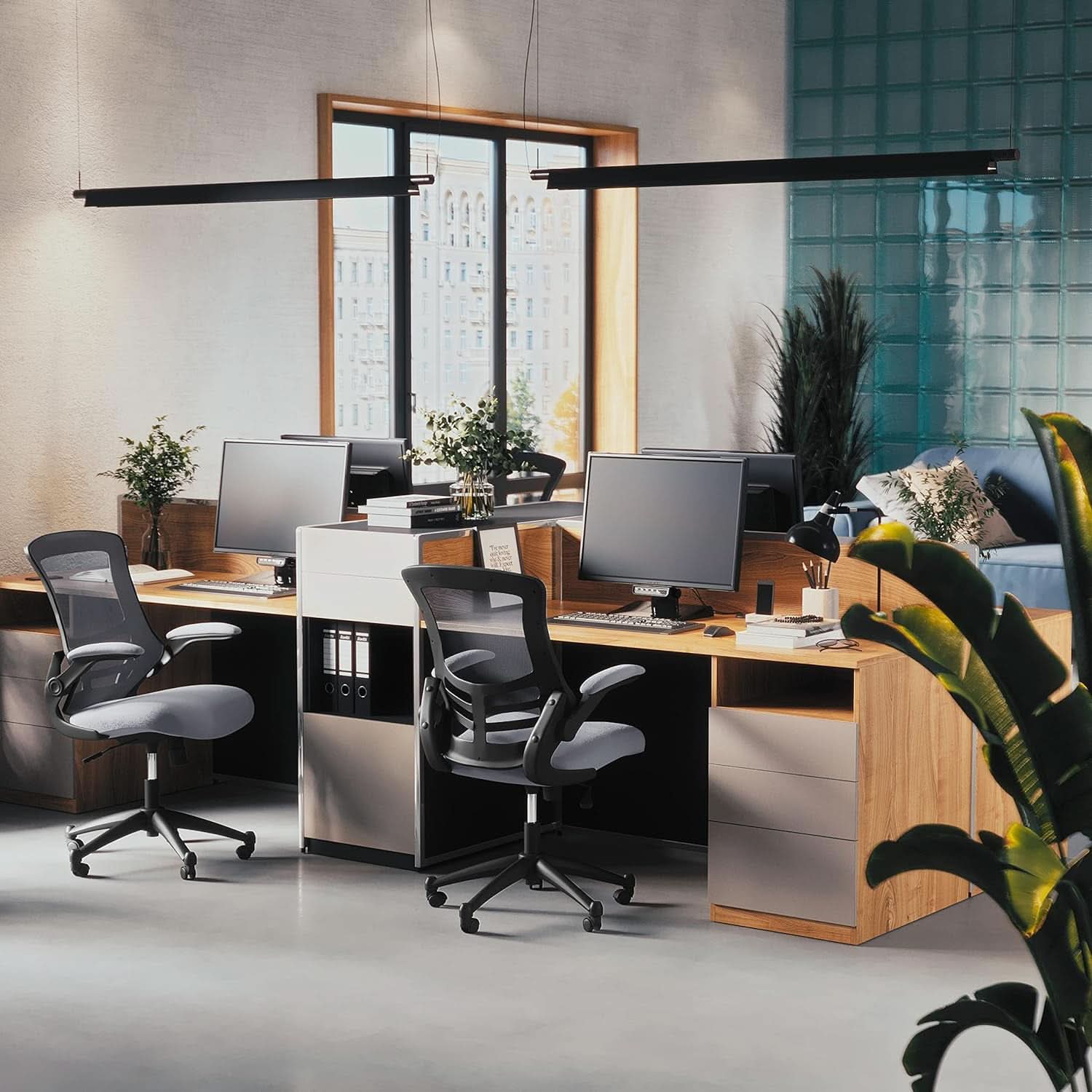 Kelista Dark Gray Mesh Mid Back Office Chair For Desk
