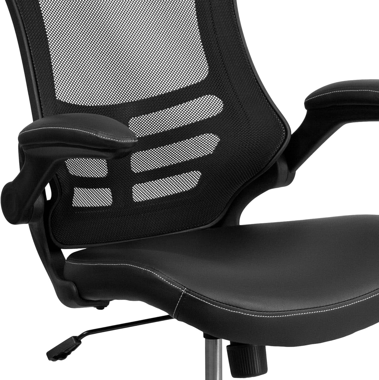 Kelista Mid-Back Ergonomic Office Chair With Adjustable Height, Black