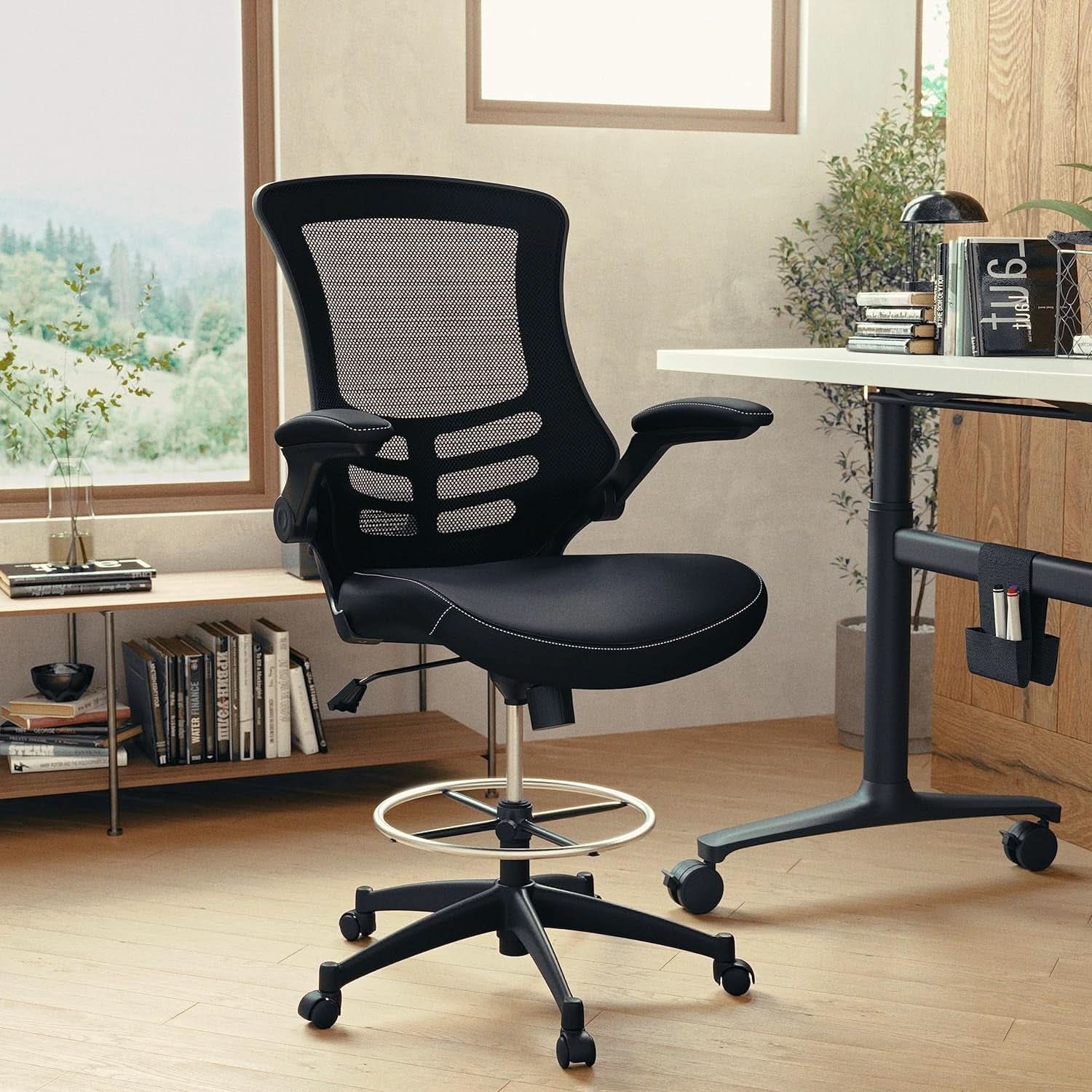 Kelista Mid Back Swivel Ergonomic Office Chair Black