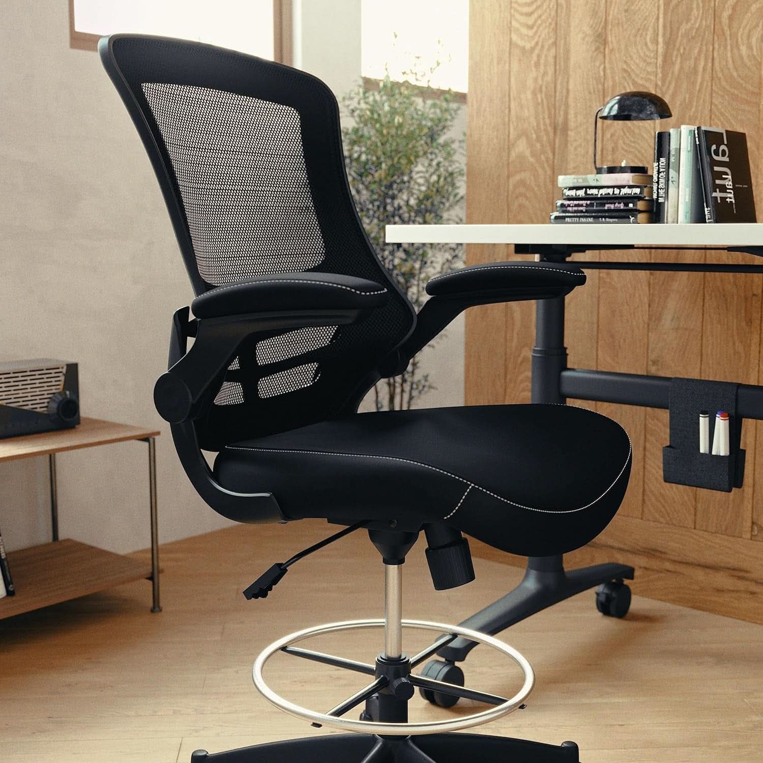 Kelista Mid Back Swivel Ergonomic Office Chair Black