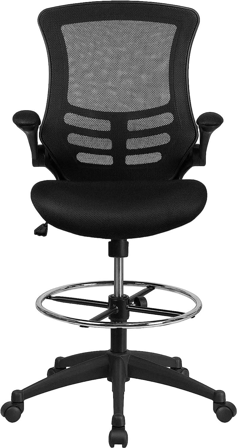 Kelista Mid Back Swivel Office Chair With Flip Up Armrests And Adjustable Height