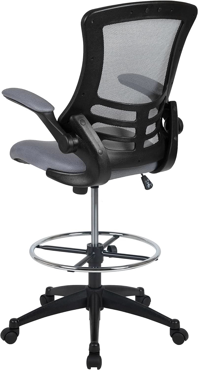 Kelista Mid Back Swivel Office Chair With Height Adjustable Dark Gray Mesh