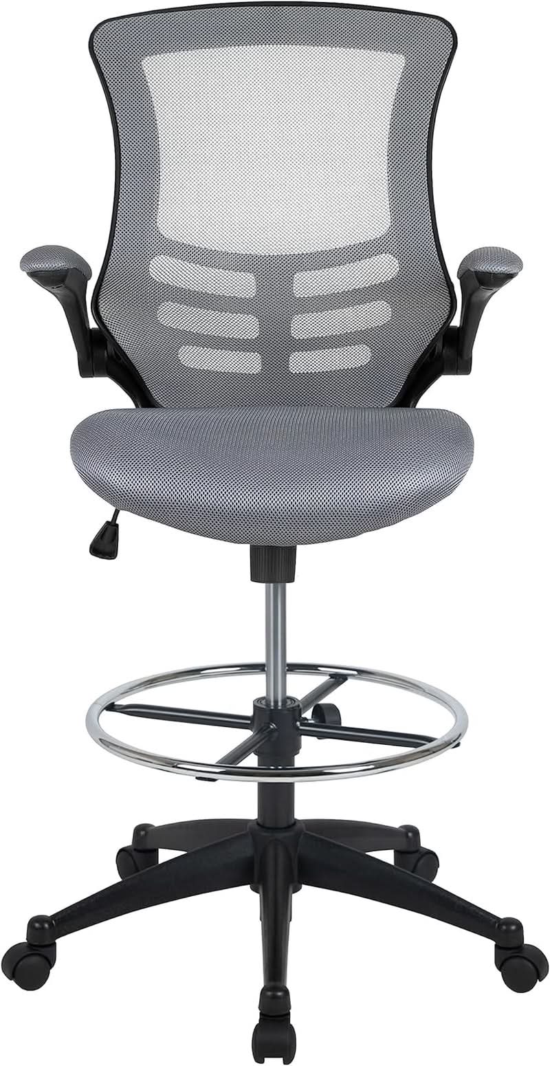 Kelista Mid Back Swivel Office Chair With Height Adjustable Dark Gray Mesh