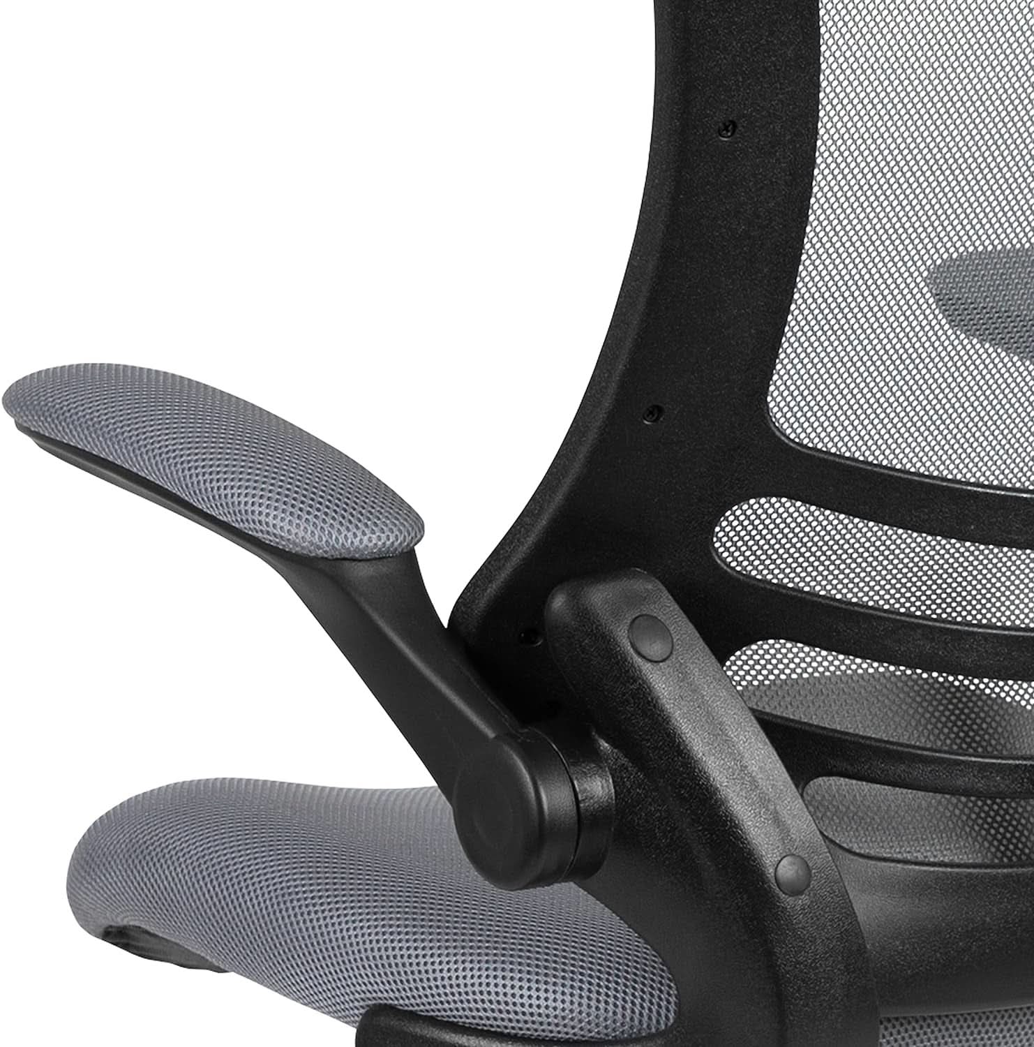 Kelista Mid Back Swivel Office Chair With Height Adjustable Dark Gray Mesh