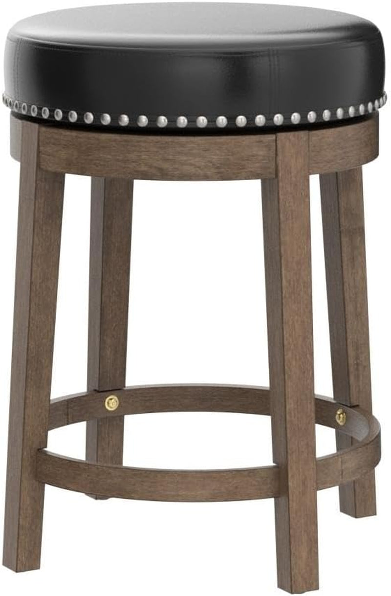 Kenmare Swivel Bar Stools Set Of 2 25 In Black Upholstered