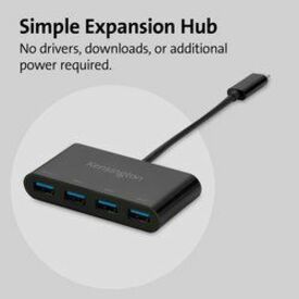 Kensington CH1200 USB-C 10Gbps 4-Port Hub - USB 3.2 Gen 2 (3.1 Gen 2) Type-C - External -