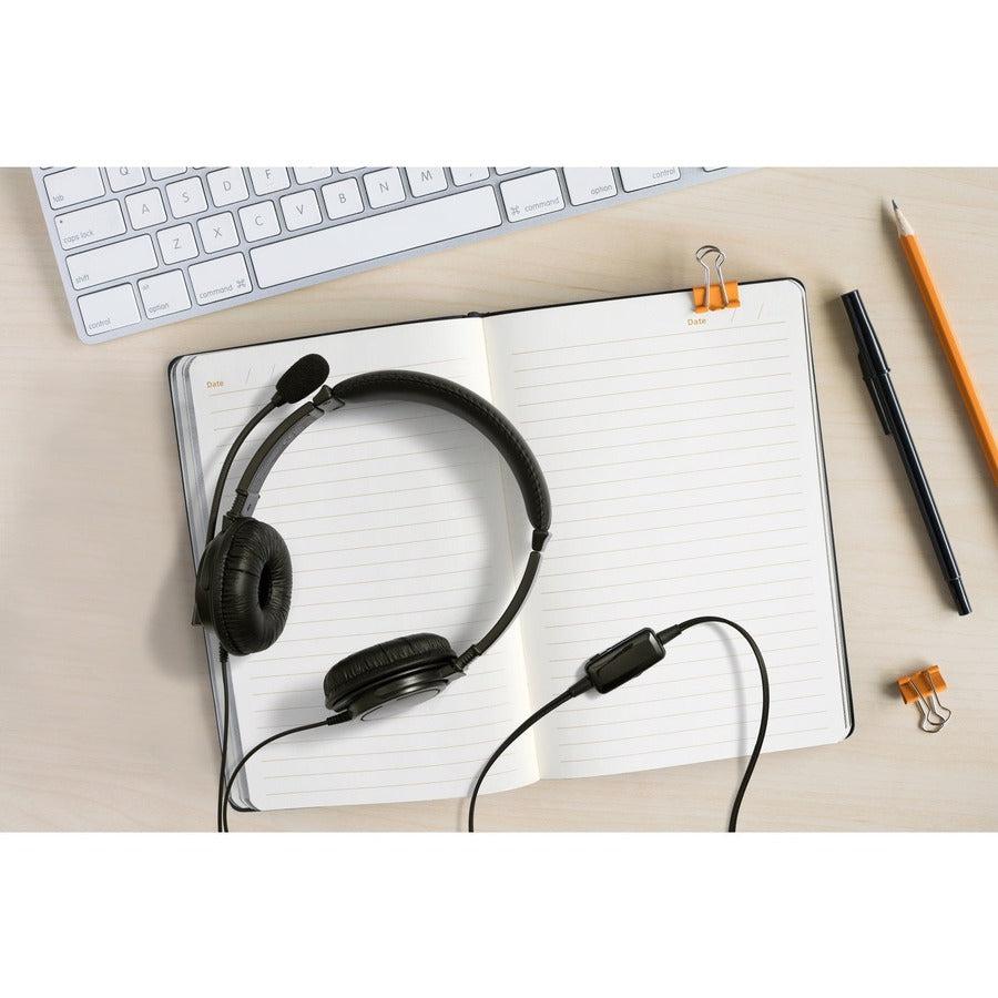 Kensington Classic Headset with Mic and Volume Control - 40mm Drivers Stereo Sound | Kensington K33597WW