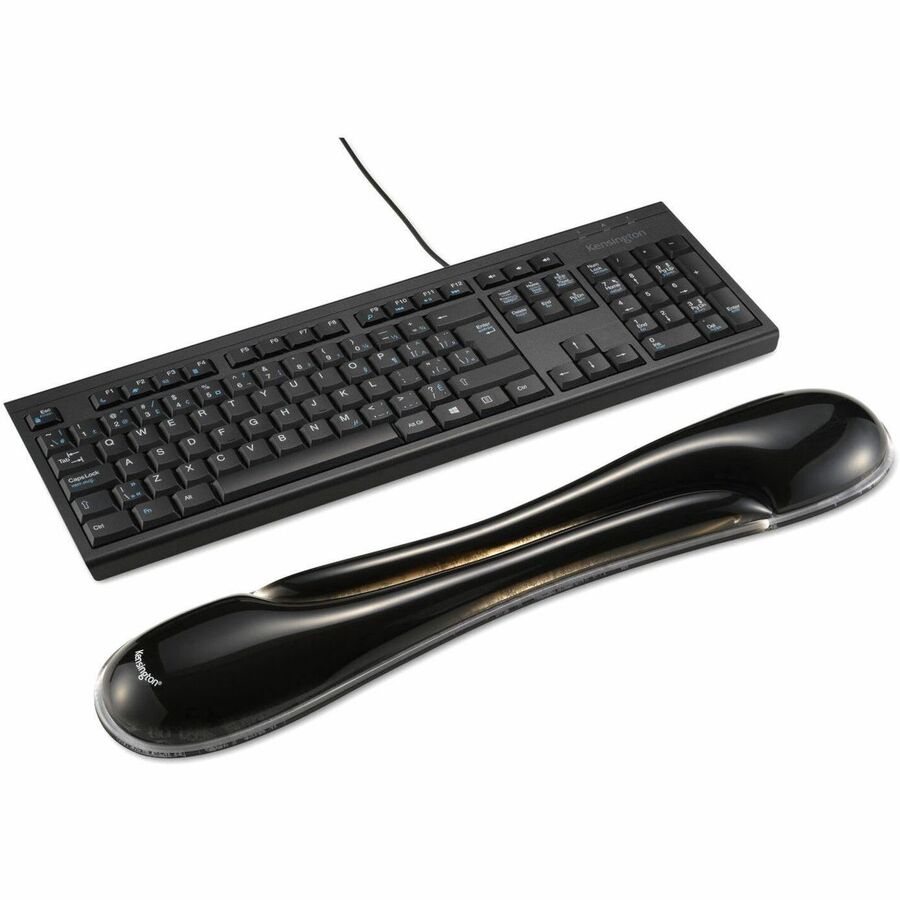 Kensington Duo Gel Wave Keyboard Wrist Rest - 3.69" x 1.92" x 1.04" Dimension - Black -