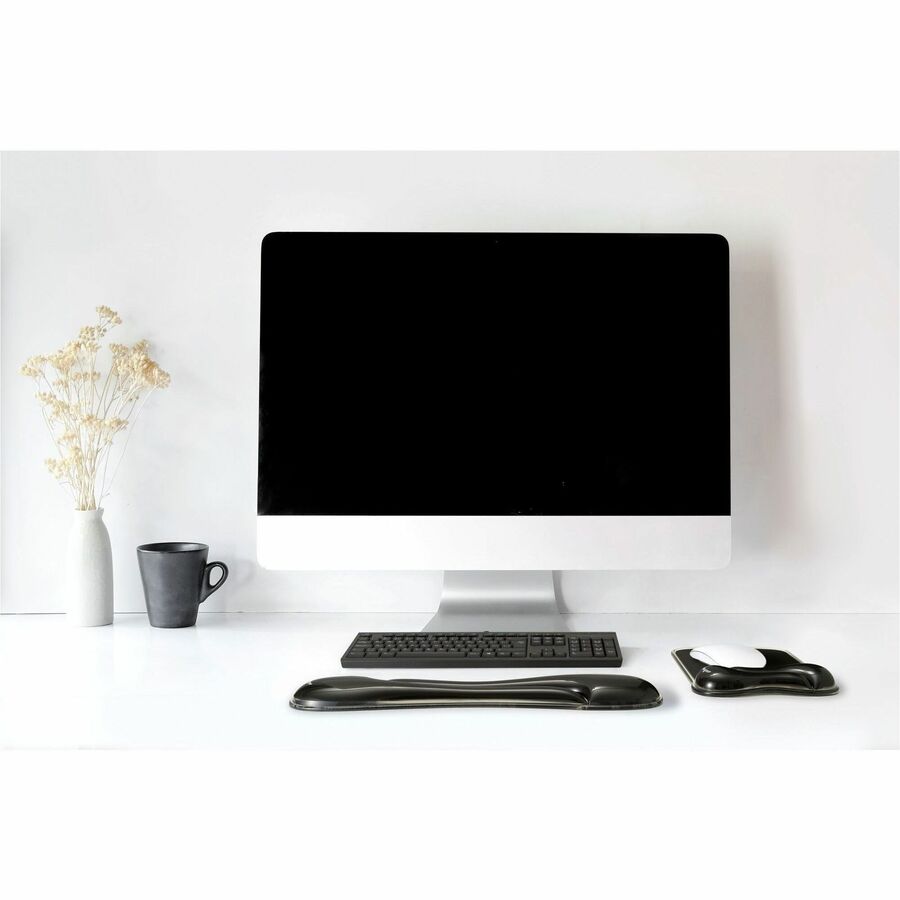 Kensington Duo Gel Wave Keyboard Wrist Rest - 3.69" x 1.92" x 1.04" Dimension - Black -