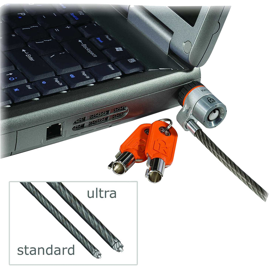 Kensington K67723Us Microsaver Keyed Ultra Laptop Lock (Black/Silver)