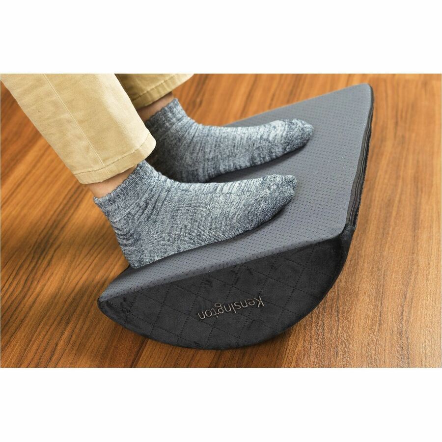 Kensington Premium Comfort Soft Footrest - Black - High Density Foam (HDF), Polyester
