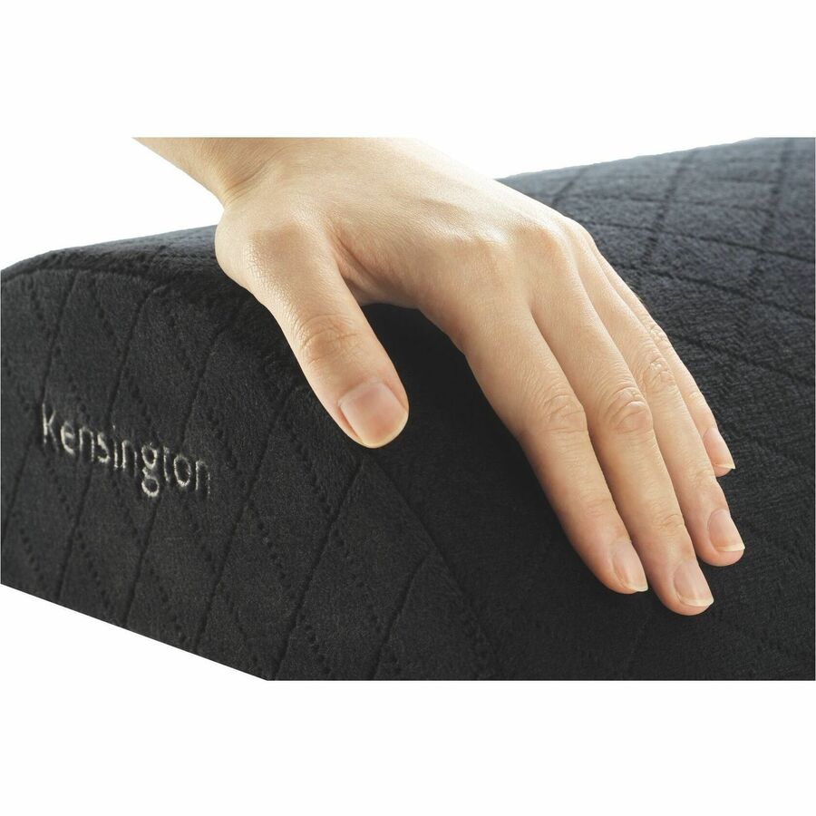 Kensington Premium Comfort Soft Footrest - Black - High Density Foam (HDF), Polyester