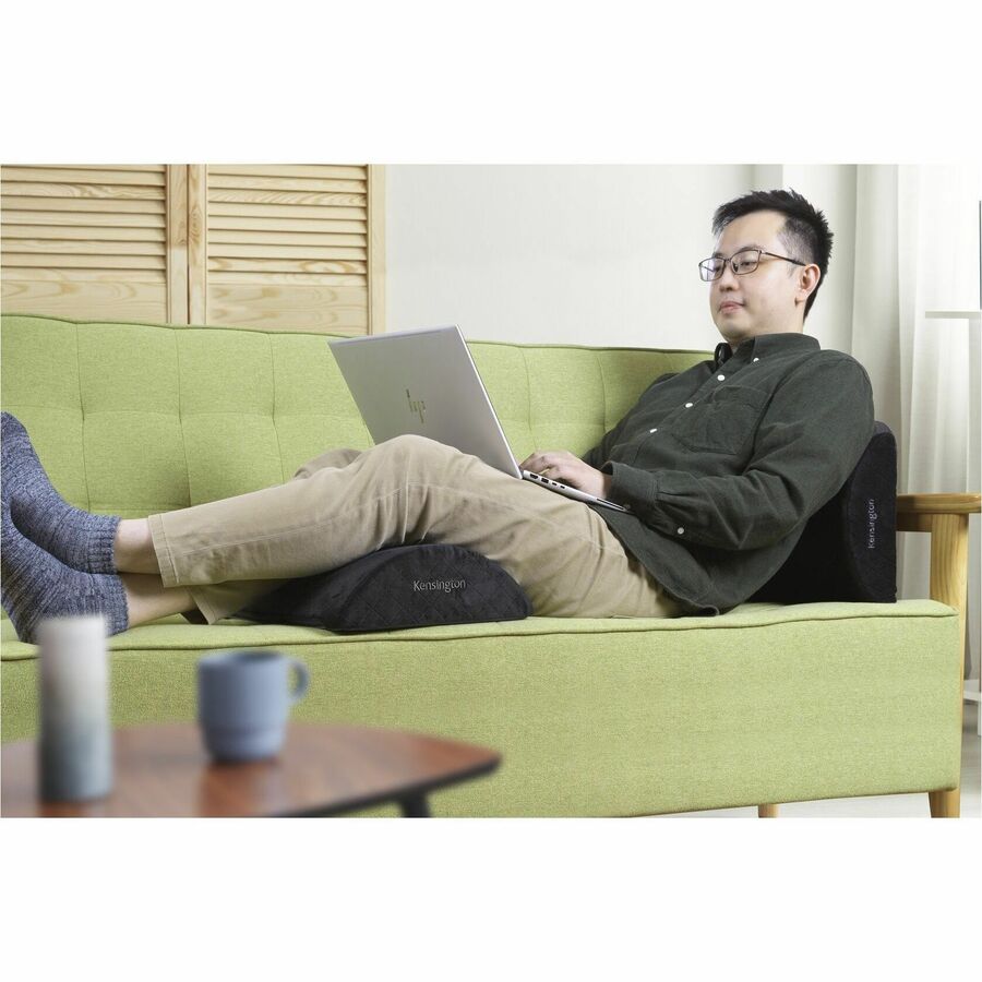 Kensington Premium Comfort Soft Footrest - Black - High Density Foam (HDF), Polyester